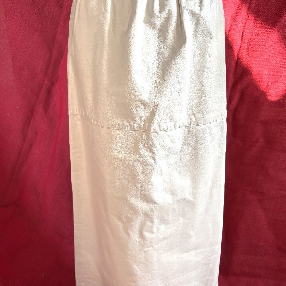 White leather maxi skirt, M